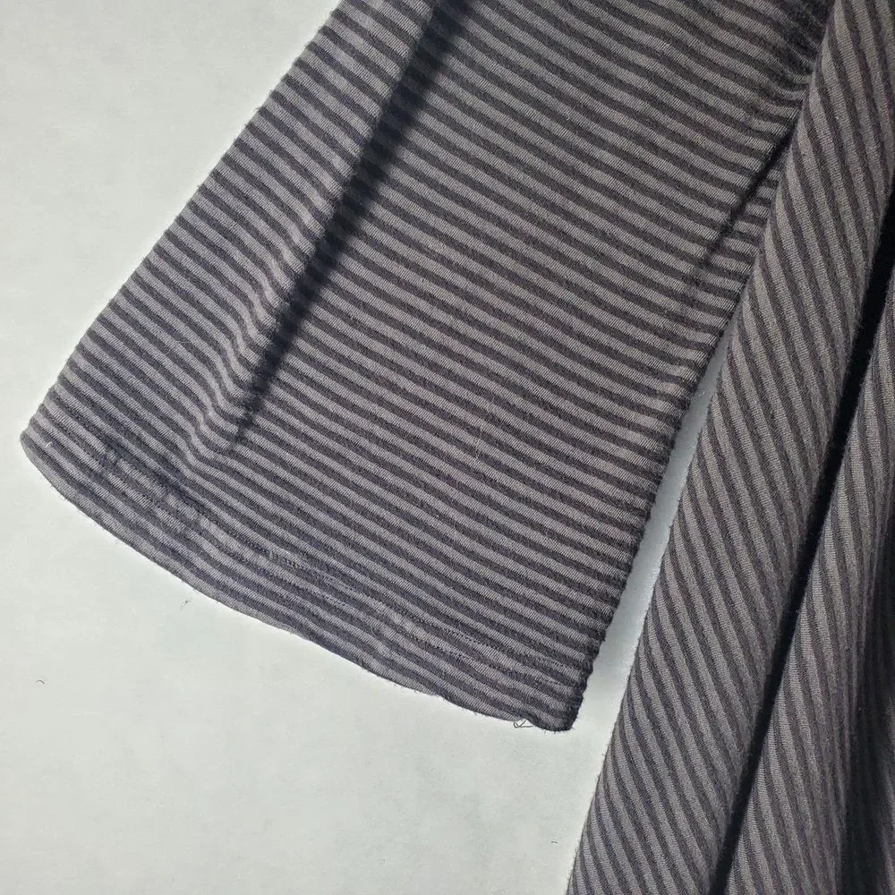 L Bryn Walker Knit Striped Shawl Collar Waterfall Cardigan Longline Lagenlook - Picture 12 of 13